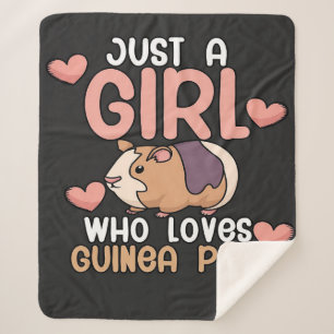 Guinea Pigs   Girl Who Loves Guinea Pigs Sherpa Blanket
