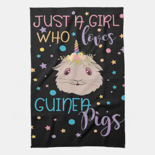 Guinea Pigs Just A Girl Who Loves Guinea Pigs Kitchen Towel