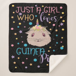 Guinea Pigs   Just A Girl Who Loves Guinea Pigs Sherpa Blanket