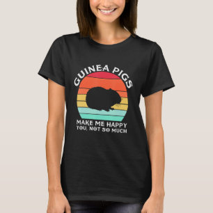 Guinea Pigs Make Me Happy Sunset Retro Guinea Pig T-Shirt