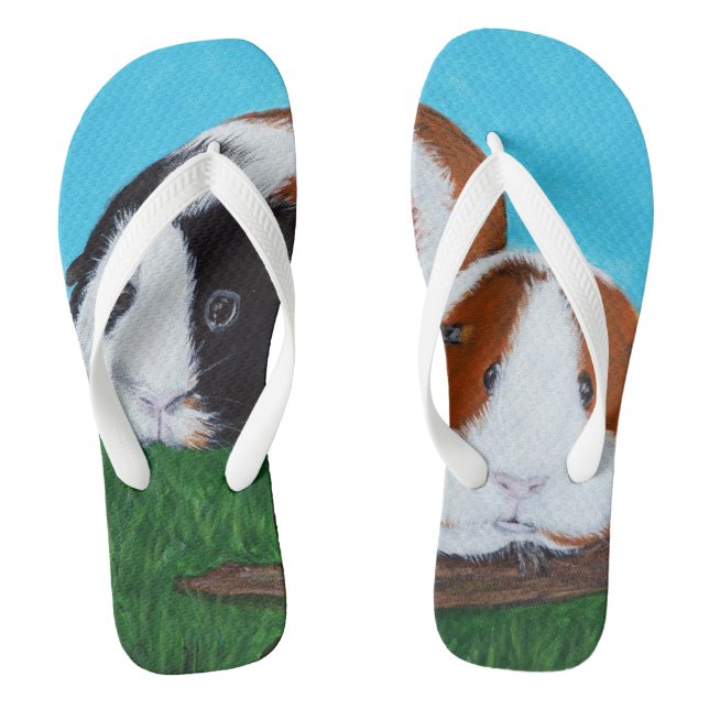 Guinea Pigs Painting Flip Flops (Footbed)