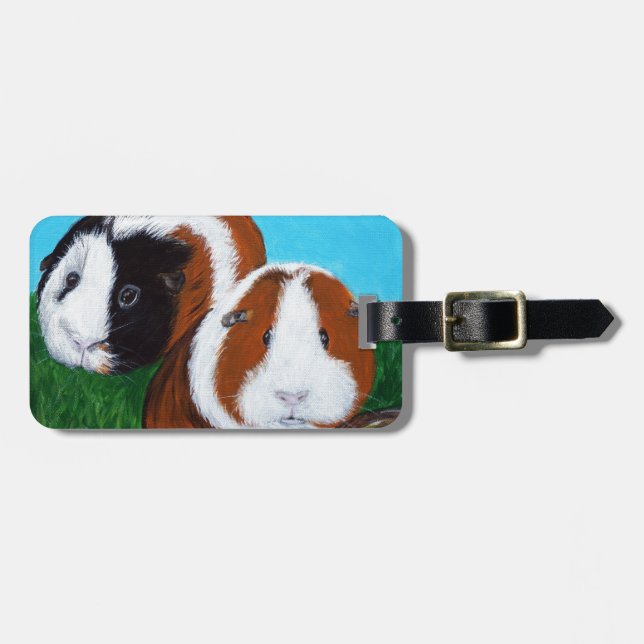 Guinea Pigs Painting Luggage Tag (Front Horizontal)