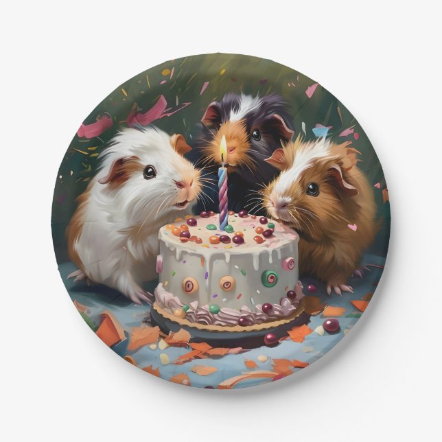 Guinea Pigs Party Paper Plate (Front)