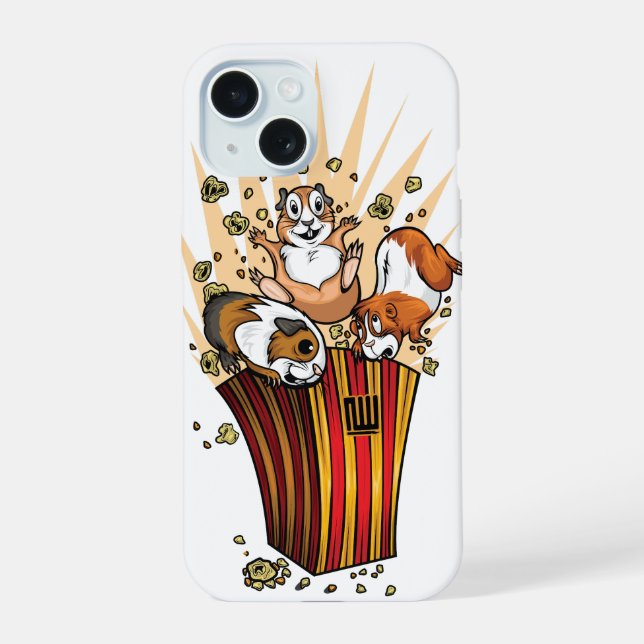 Guinea Pigs Popcorn iPhone 15 Case (Back)