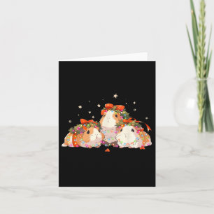 Guinea Pigs Tangled Up In Christmas Lights Guinea  Card