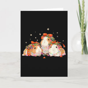 Guinea Pigs Tangled Up In Christmas Lights Guinea  Card