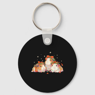 Guinea Pigs Tangled Up In Christmas Lights Guinea  Keychain