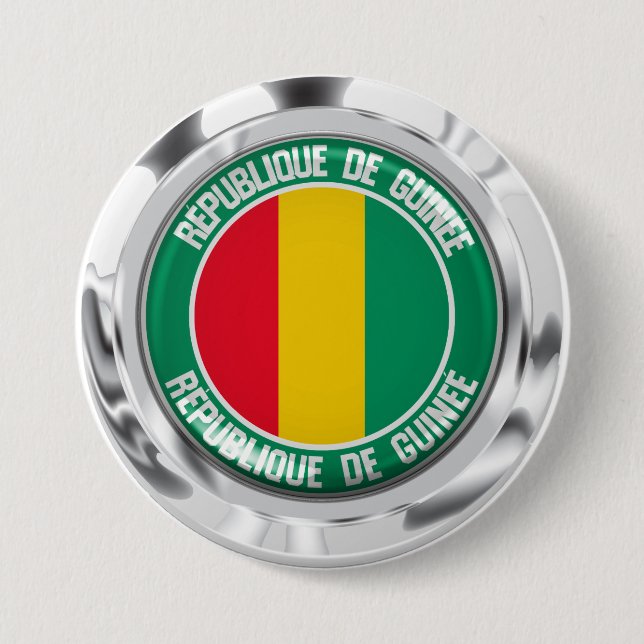 Guinea Round Emblem 3 Inch Round Button (Front)