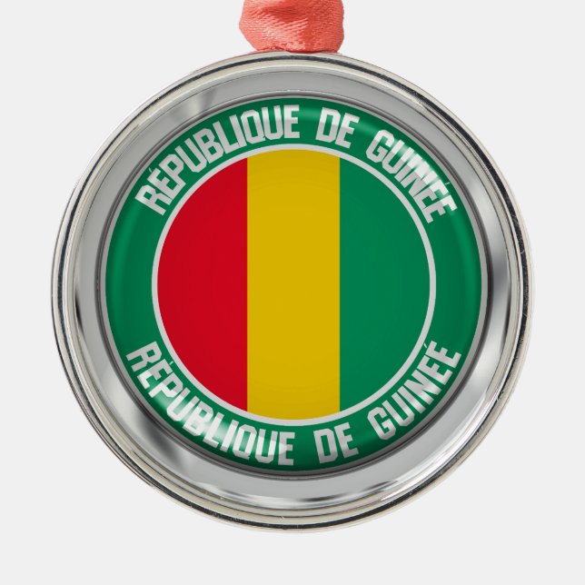 Guinea Round Emblem Metal Ornament (Front)