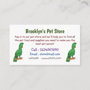 Guinea turaco bird cartoon illustration business card