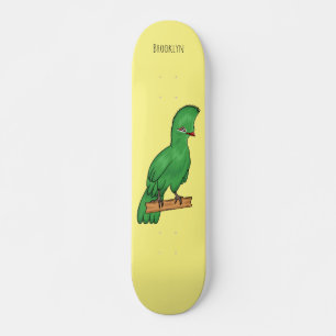 Guinea turaco bird cartoon illustration skateboard