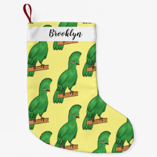 Guinea turaco bird cartoon illustration small christmas stocking