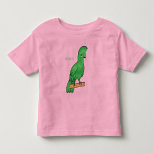 Guinea turaco bird cartoon illustration toddler t-shirt