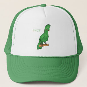 Guinea turaco bird cartoon illustration trucker hat
