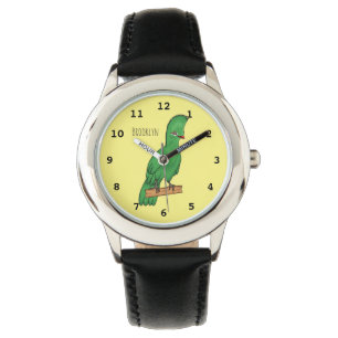 Guinea turaco bird cartoon illustration watch