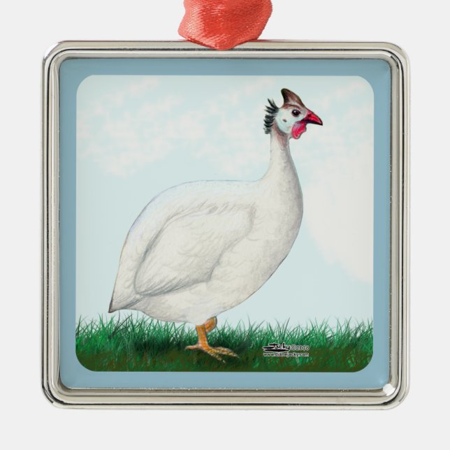 Guinea White Metal Ornament (Front)