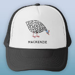 Guineafowl Bird Personalized Trucker Hat<br><div class="desc">A fun Guinea Fowl pecking about. Original art by Nic Squirrell. Change the name or text to personalize.</div>