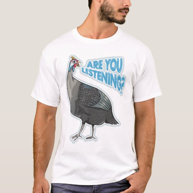 Guineafowl Funny loud bird cartoon T-Shirt (Front)