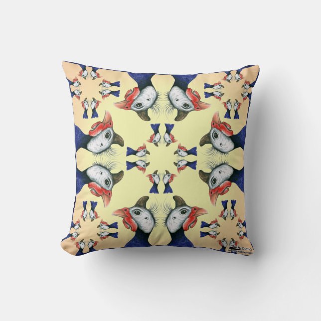 Guineas Everywhere! Throw Pillow (Front)