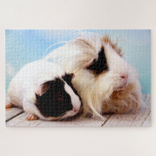 Guinéen Cochon Maman & Bébé, Puzzle (Horizontal)