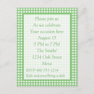 Guingan vert et blanc - invitation polyvalent de