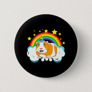 Guinicorn Guinea Pig Unicorn Rainbow 2 Inch Round Button