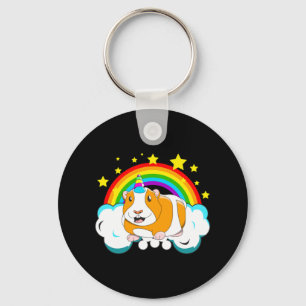 Guinicorn Guinea Pig Unicorn Rainbow Keychain