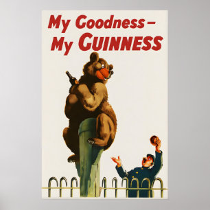 Guinness Bear Poster Print  John Gilroy Vintage