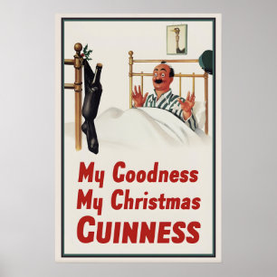 Guinness Christmas Stocking Poster Print  John