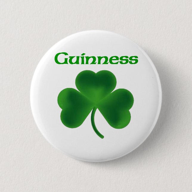 Guinness Shamrock 2 Inch Round Button (Front)