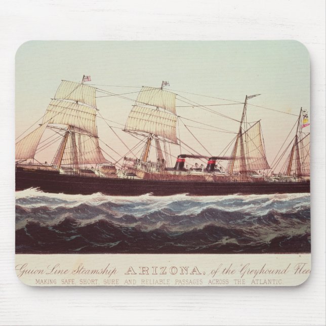 Guion Line Steamship Arizona Mouse Pad (Front)