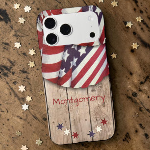Guirlande de couleurs patriotiques USA sur une clô