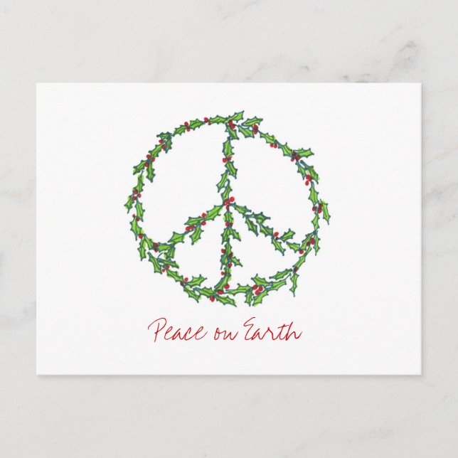 Guirlande de paix de Noël, paix sur la carte (Devant)