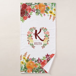 Guirlande de rose de fleur de monogramme