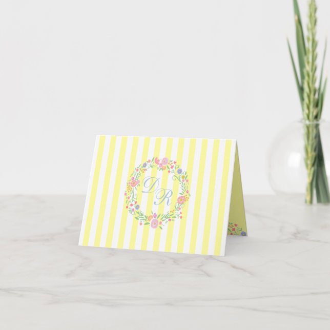Guirlande florale jaune avec le monogramme (Devant)