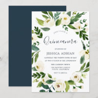 Guirlande végétale Florale Quinceanera Invitation
