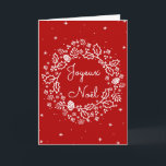 Guirlande vintage de vacance de Joyeux Holiday Card<br><div class="desc">Avec les éléments tirés par la main, cette belle carte de Noël compost une guirlande lunatique du houx, des cônes de pin, des flocons de neige et de l'hiver floraux entourant votre salutation de Joyeux Noël dans belle police cursive.</div>