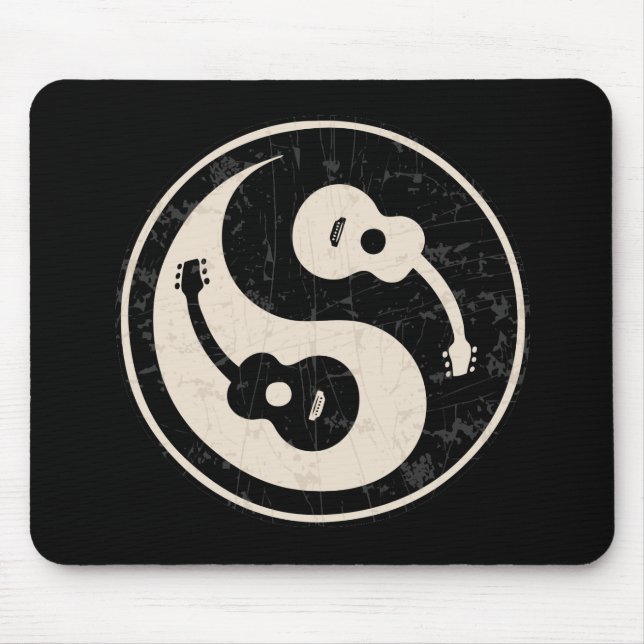 guit-yang1-blk-tan-T Mouse Pad (Front)