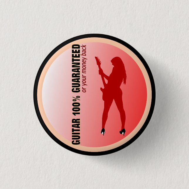 Guitar 100% Guaranteed 1 Inch Round Button (Front)