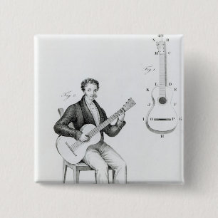 Guitar 2 Inch Square Button