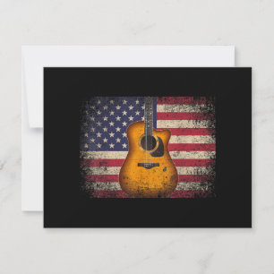 Guitar 4th of July Gift American Flag USA - Countr Save The Date