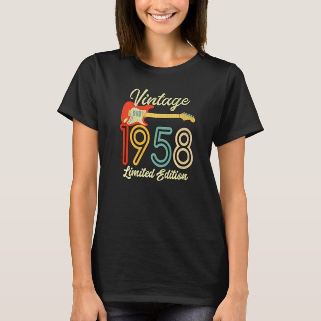Guitar  64 Year Old  Vintage 1958 T-Shirt (Front)