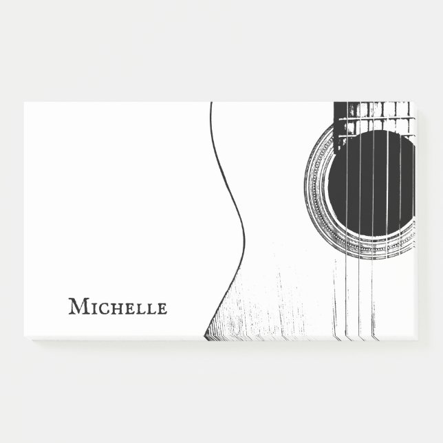 Guitar Abstract Black White  Post-it Notes (Front)