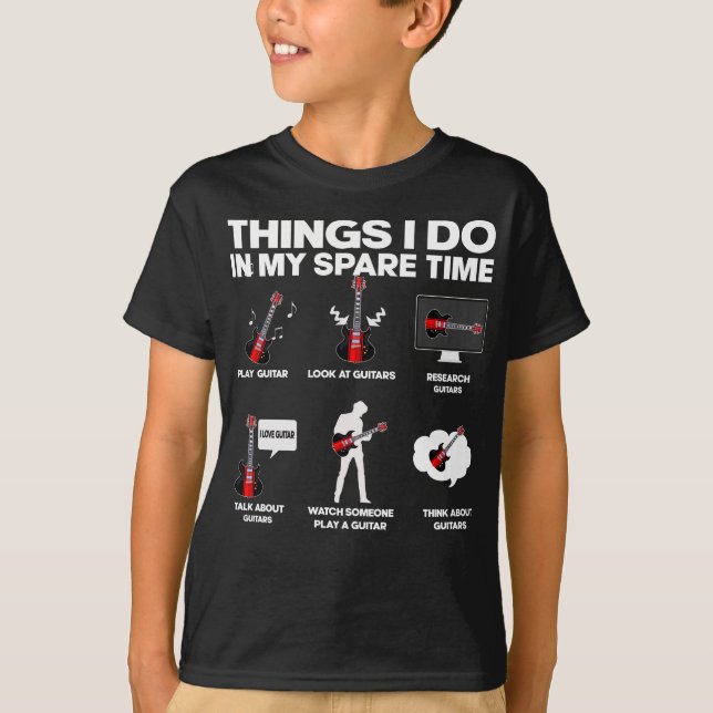 Guitar addicted Guitarist Music Lover Musician T-Shirt (Front)