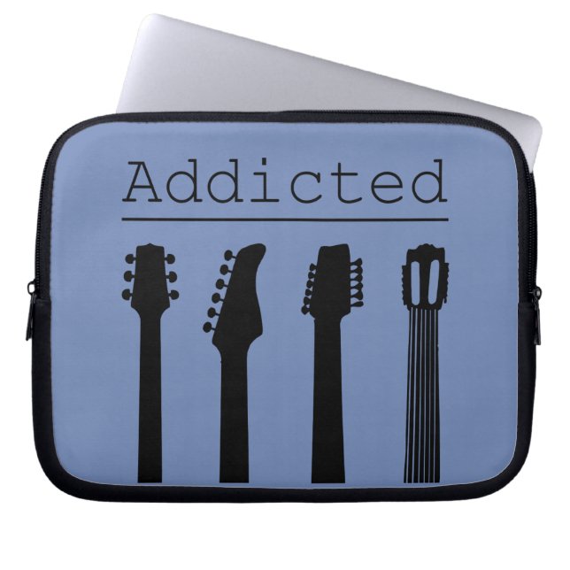 Guitar addicted laptop sleeve (Front)