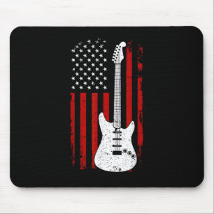 Guitar American US Flag Music Player Electric Guit Mouse Pad