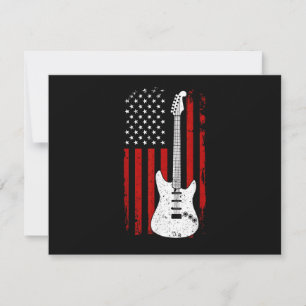 Guitar American US Flag Music Player Electric Guit Save The Date