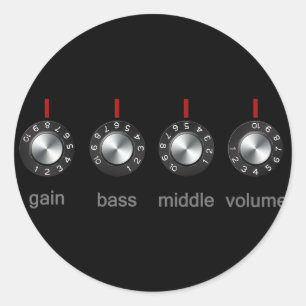 Guitar Amp Knobs Classic Round Sticker