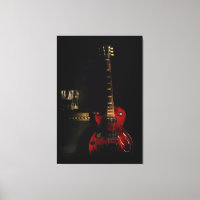 guitar and amplifier big canvas wall art