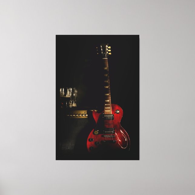 guitar and amplifier big canvas wall art (Front)